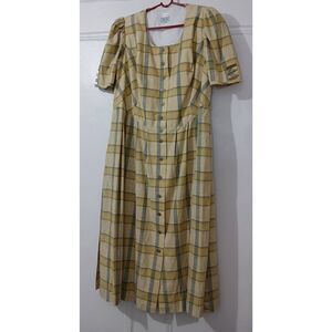 Plaid Yellow Maxi Dress